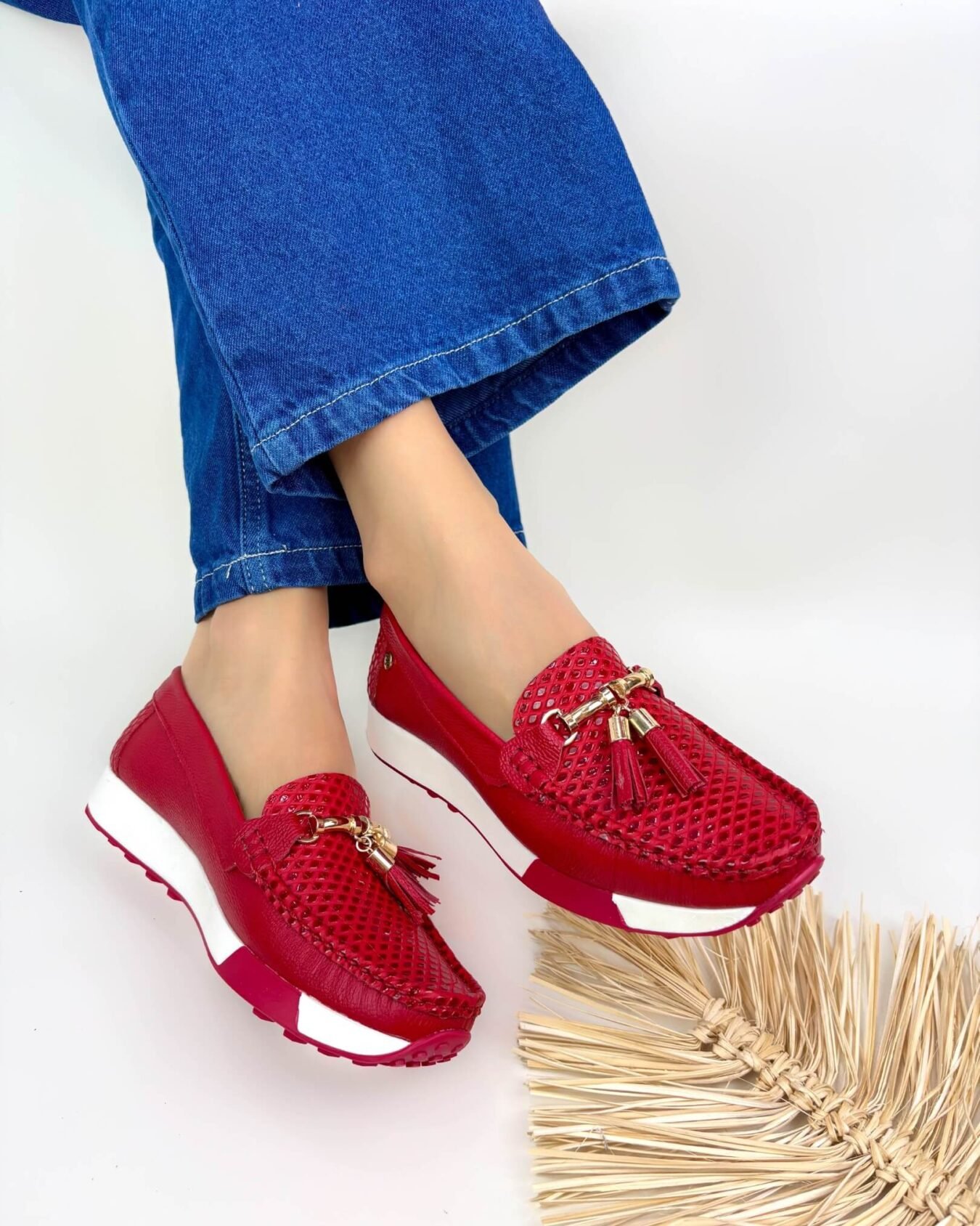 Mocasin Georgina Rojo