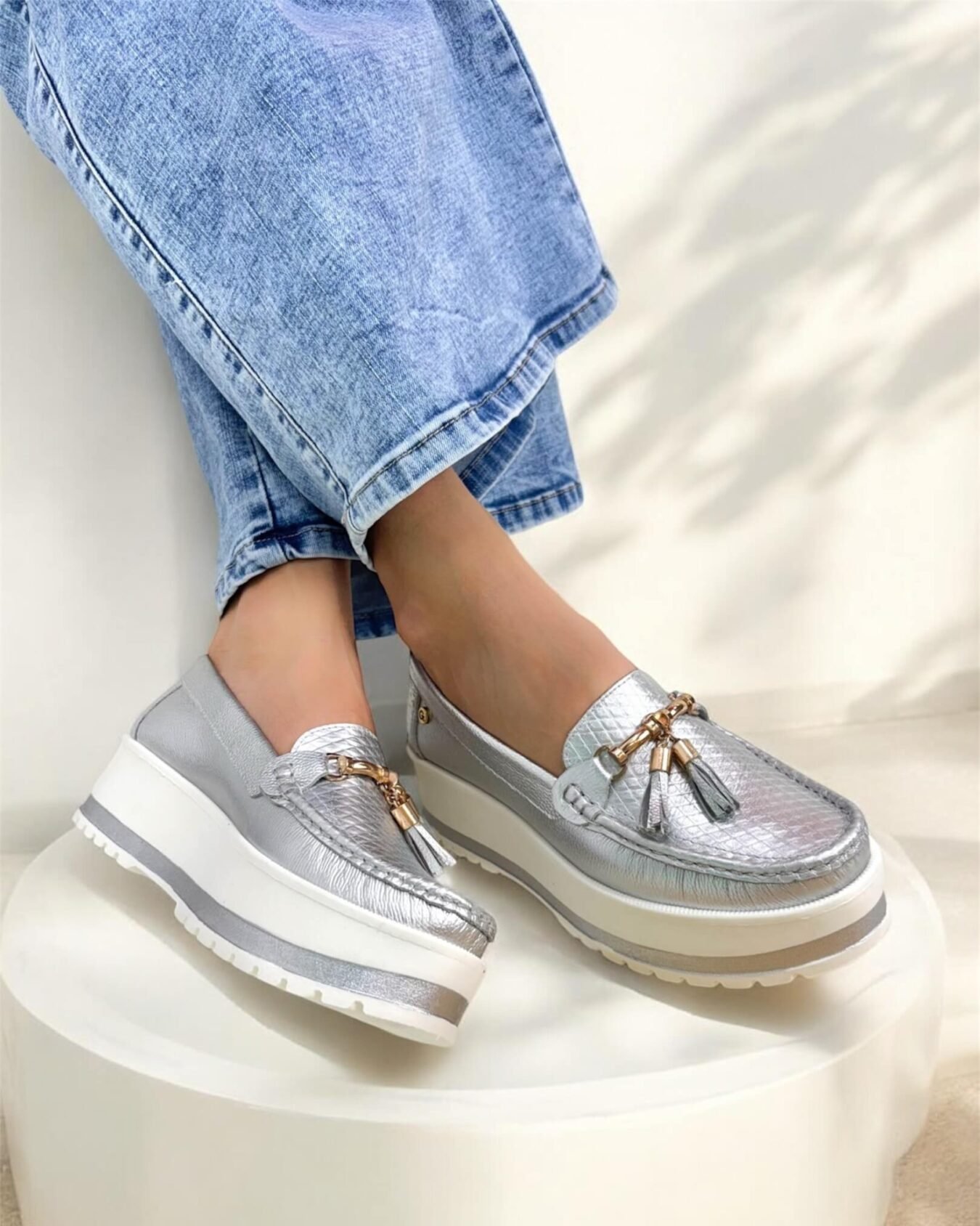 Mocasin Grecia Plata