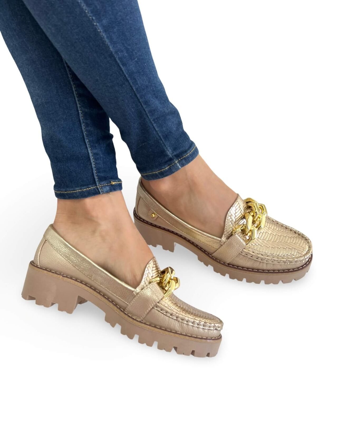 Mocasin Retro Dorado