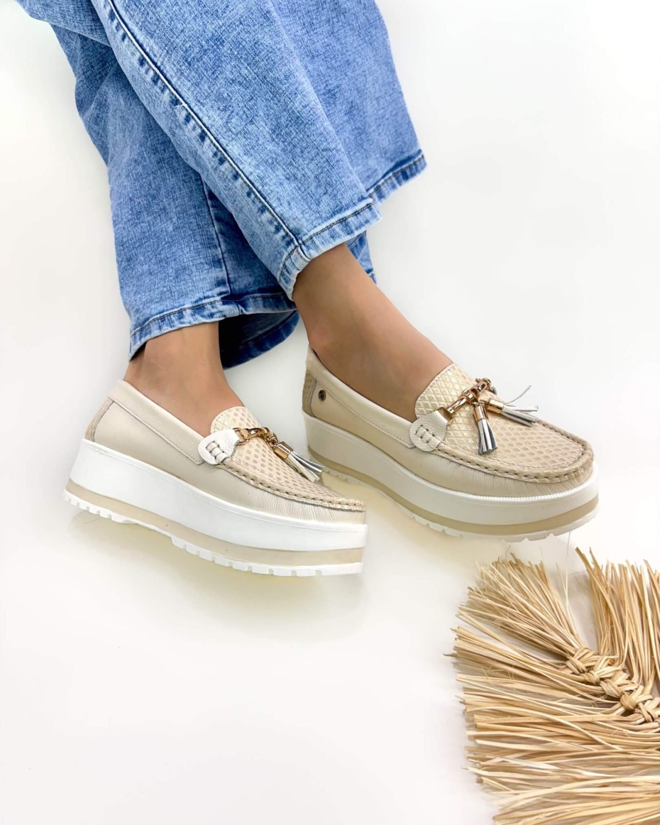 Mocasin Grecia Beige