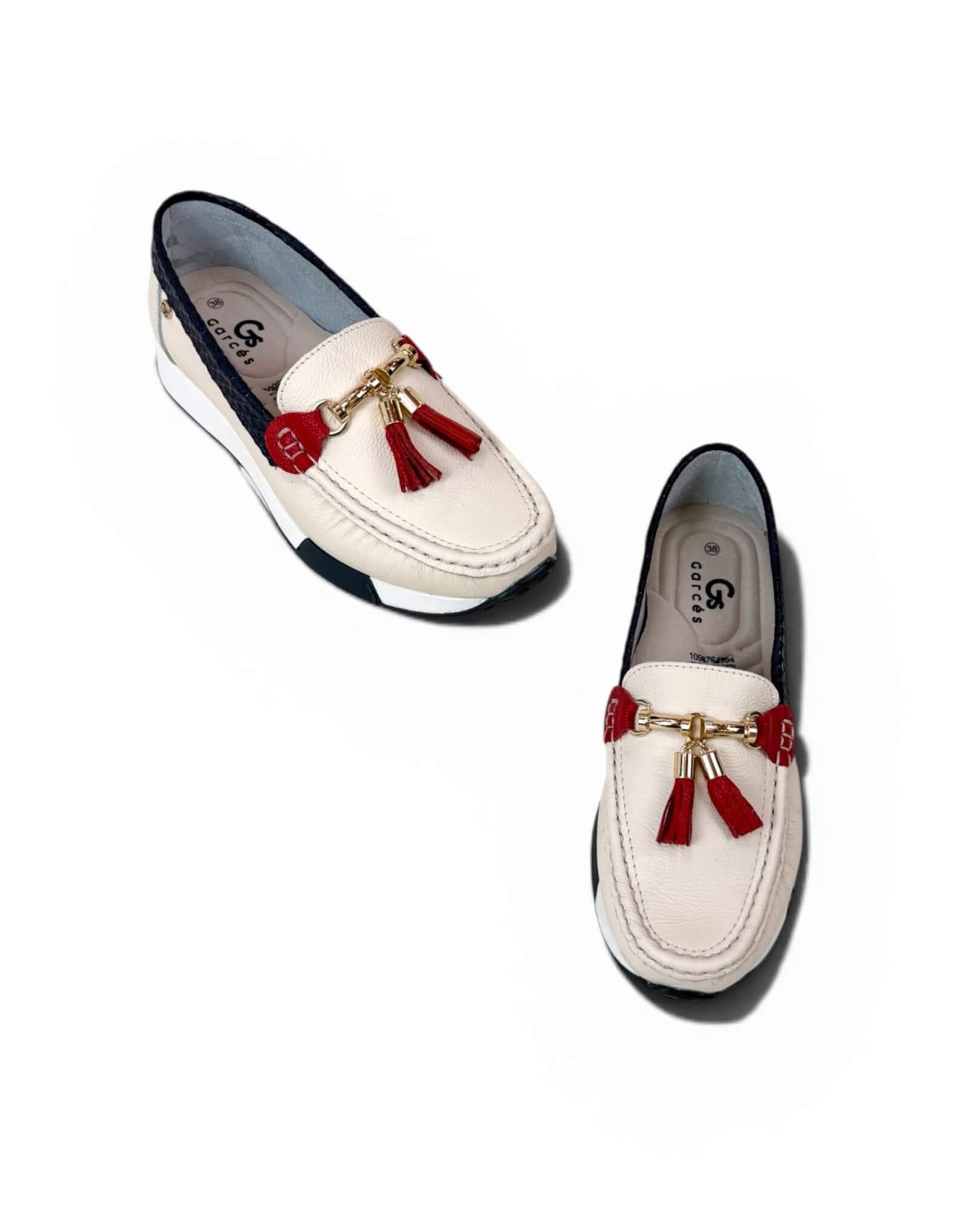 Mocasin Georgina Beige Azul Rojo - Image 4