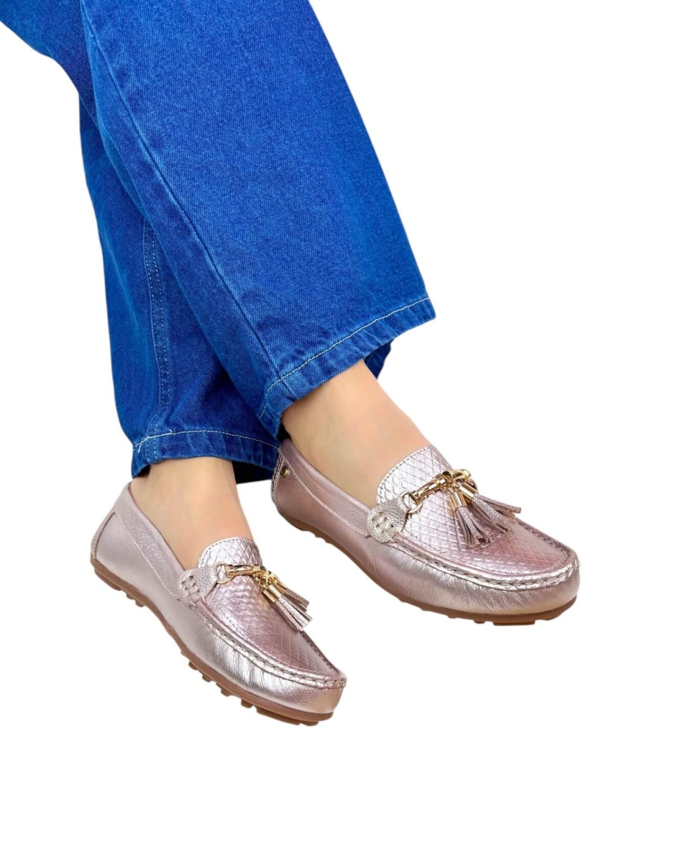Mocasin Lolita Oro Rosa