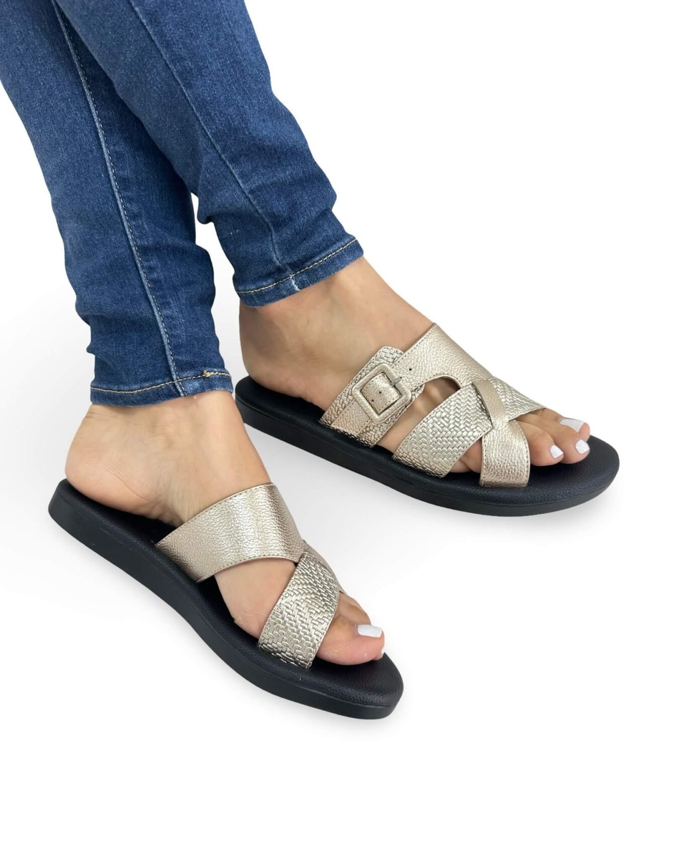 Sandalia Dorado Hebilla 405