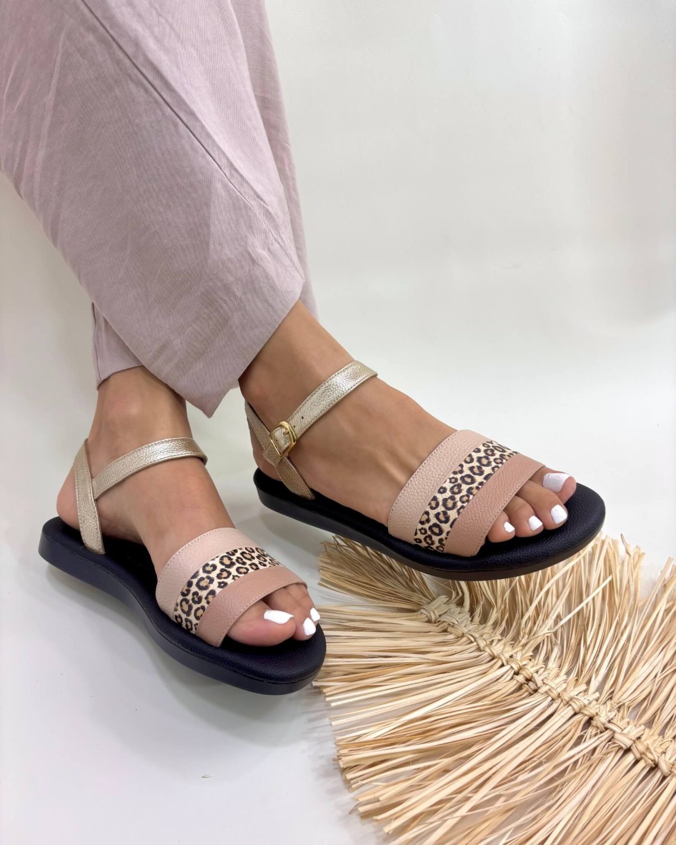 Sandalia Cloe Dorado x Print