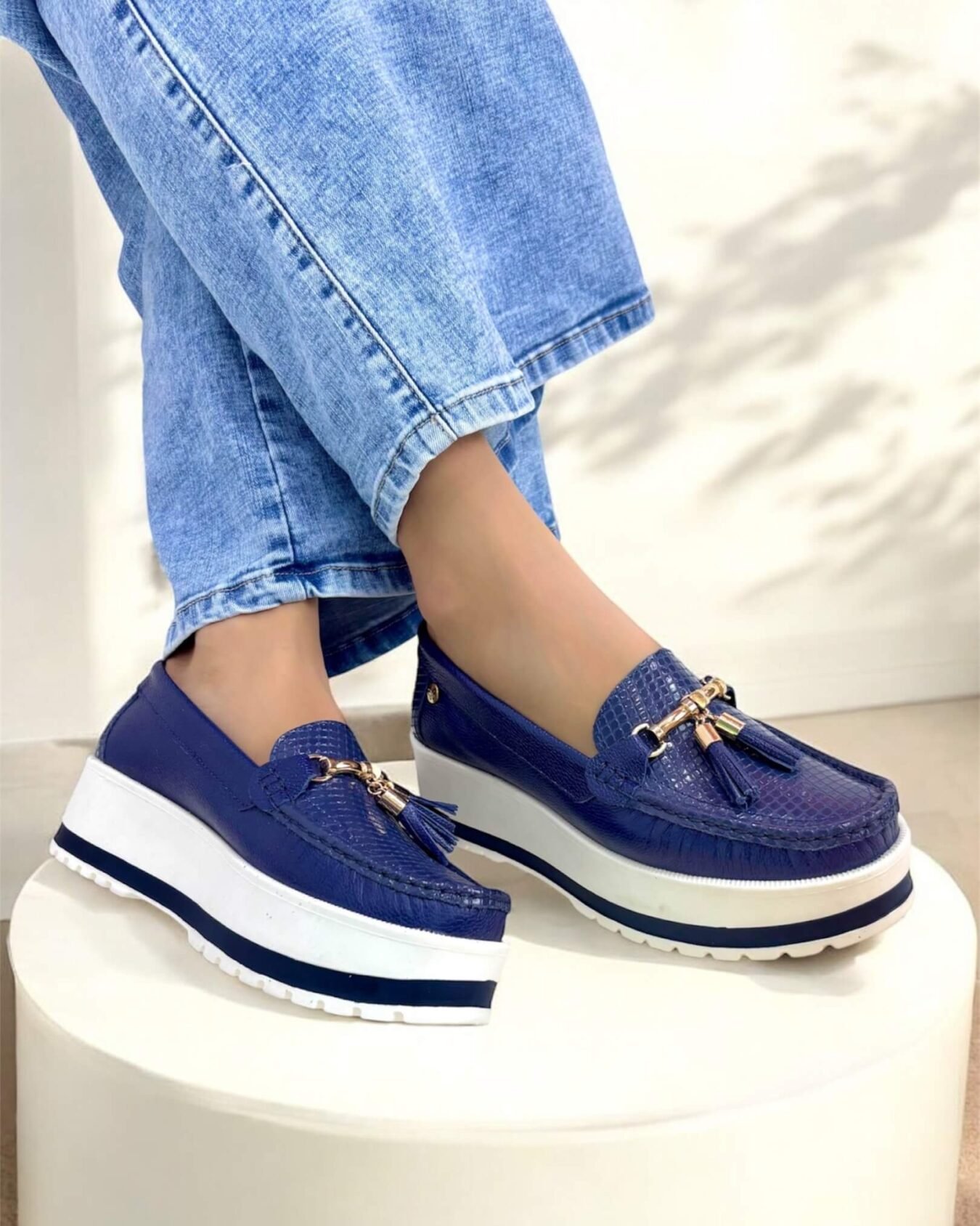 Mocasin Grecia Azul oscuro