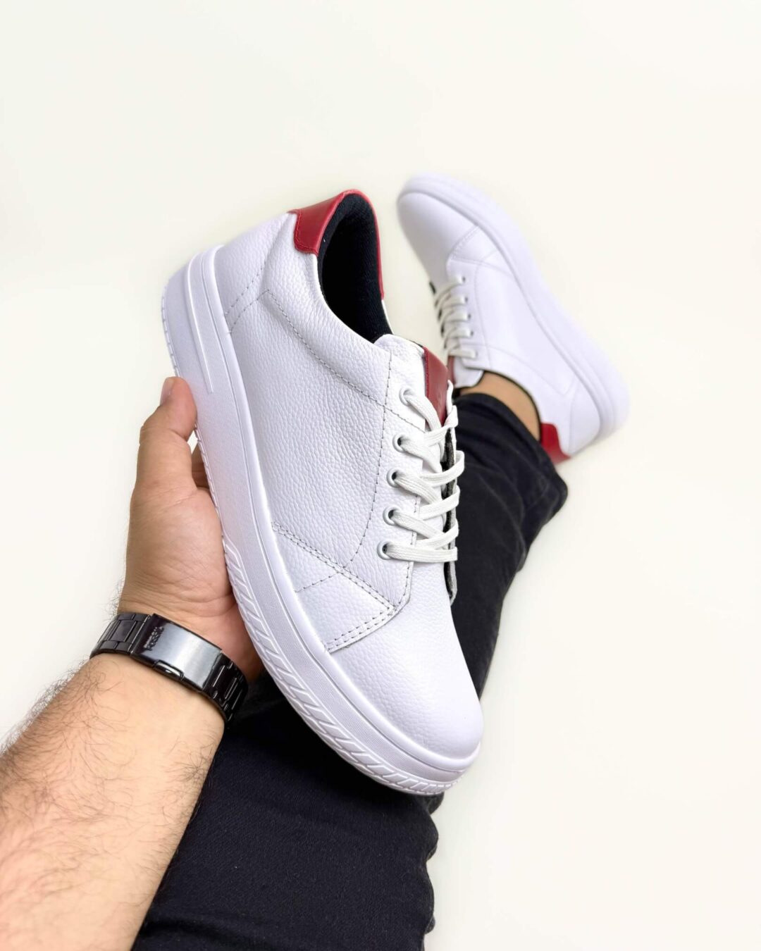 DEPORTIVO HOMBRE BLANCO X ROJO 3066