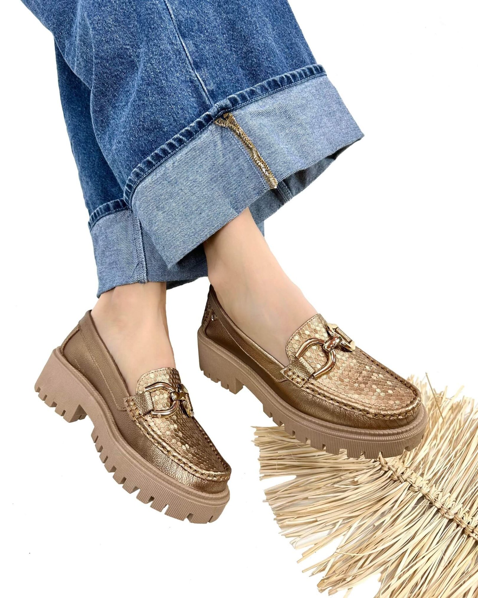 Mocasin Retro Bronce Claro