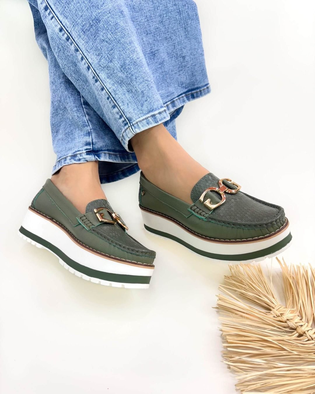 Mocasin Grecia Verde Aceituna