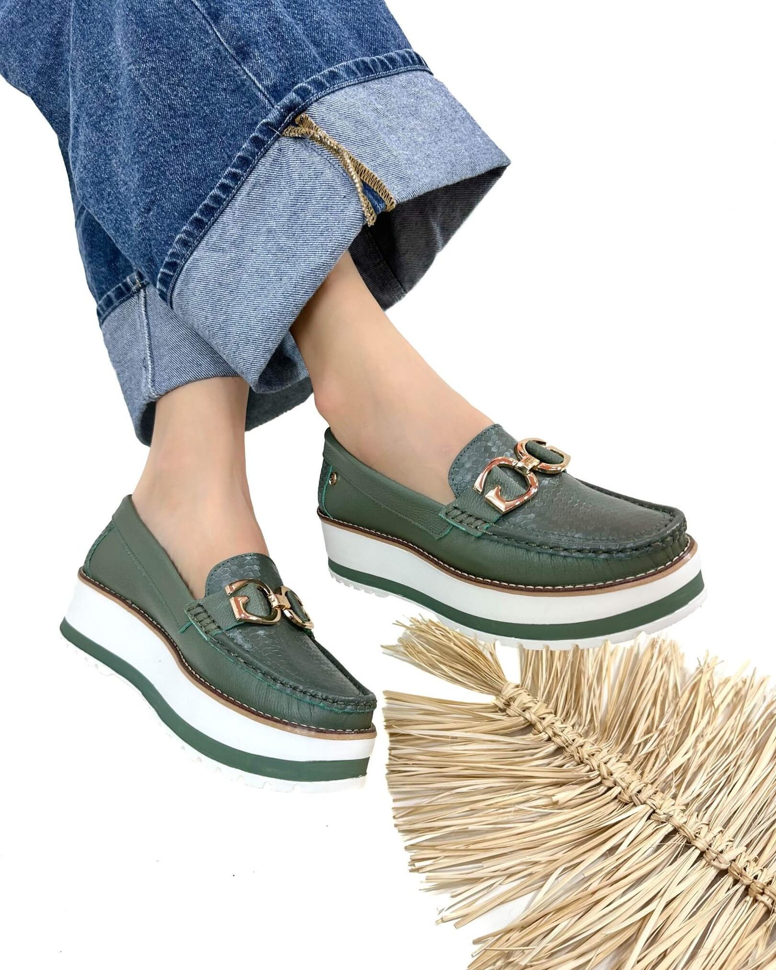 Mocasin Grecia Verde Aceituna