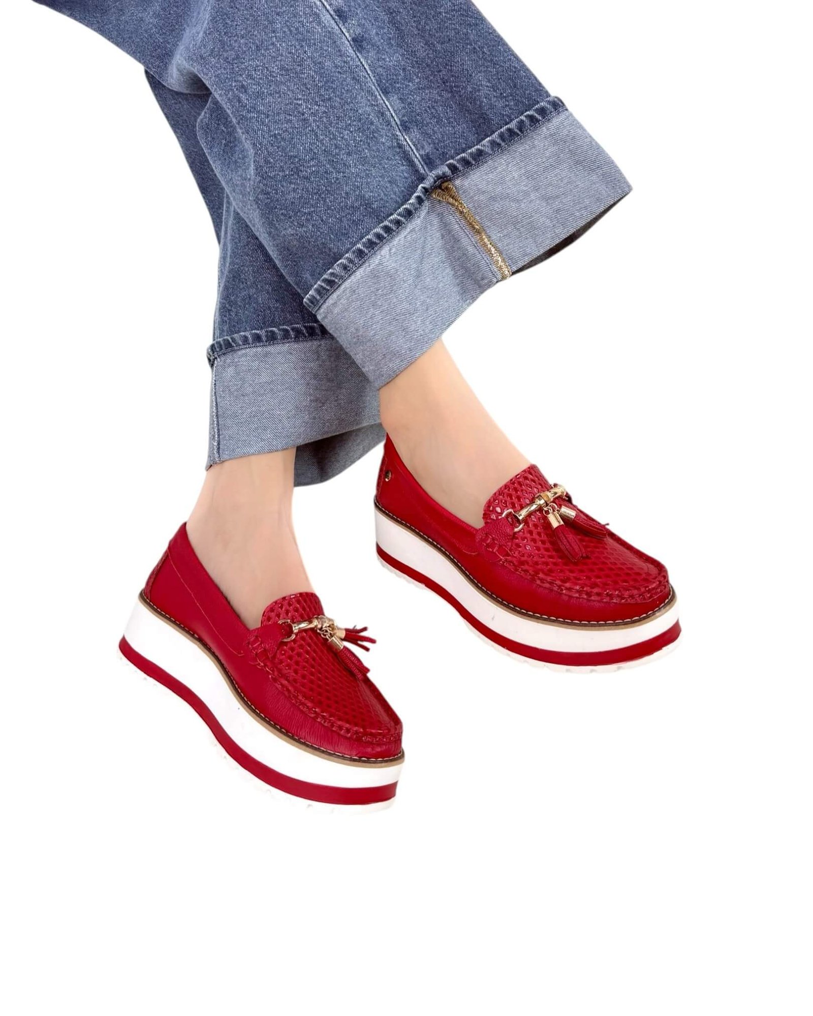 Mocasin Grecia Rojo