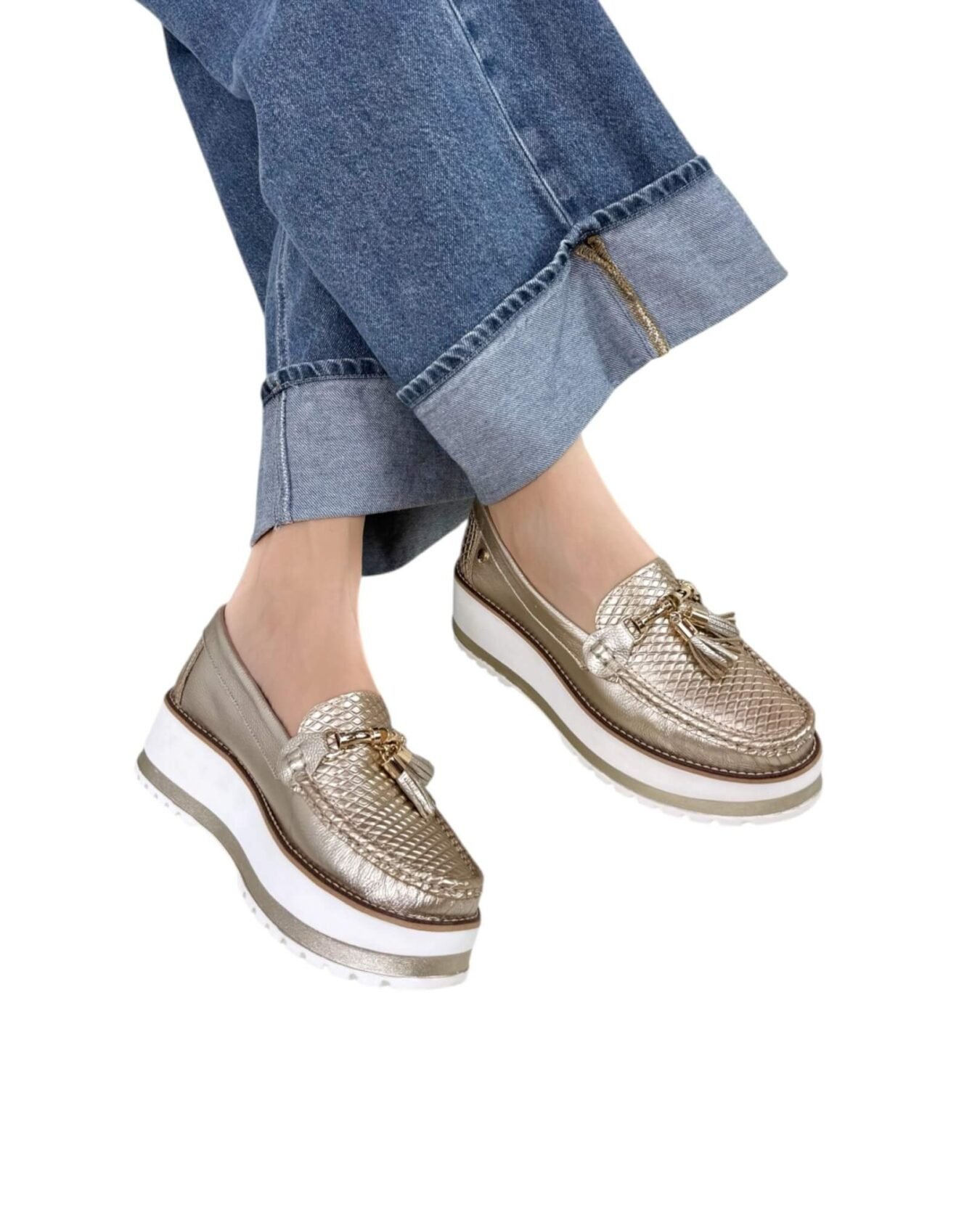 Mocasin Grecia Dorado
