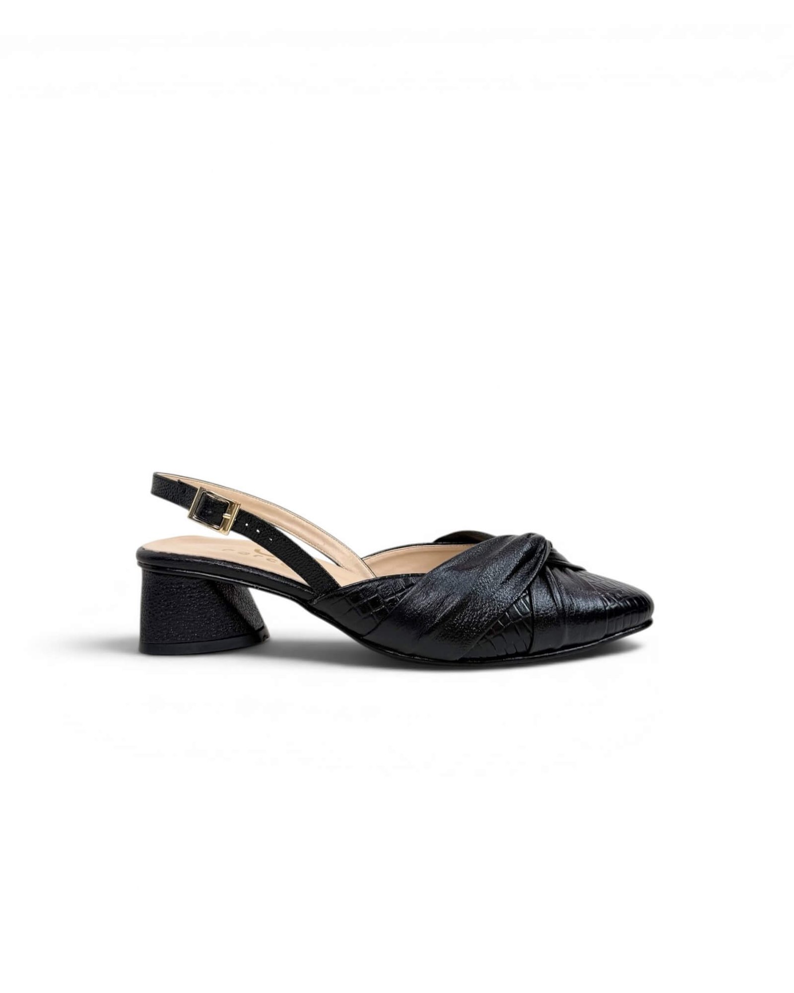 Tacón Maia Negro Croco - Image 3