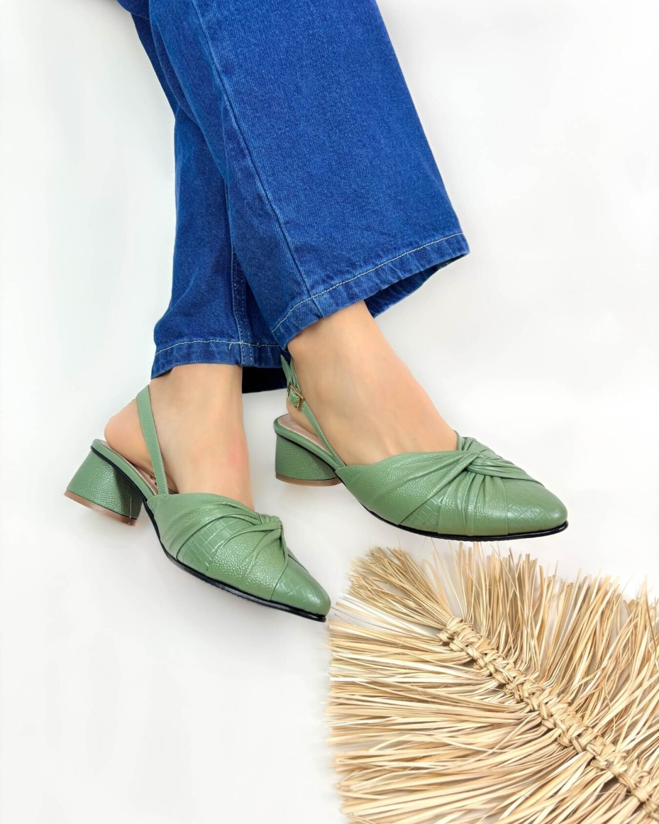 Tacón Maia Verde Croco