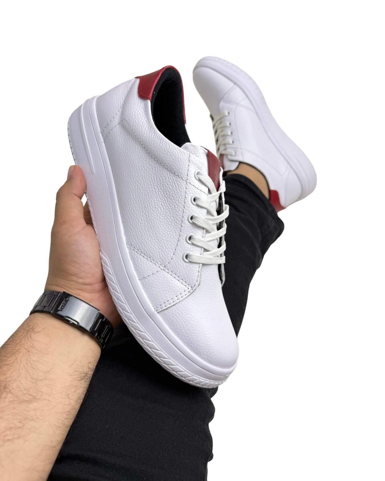 DEPORTIVO HOMBRE BLANCO X ROJO 3066