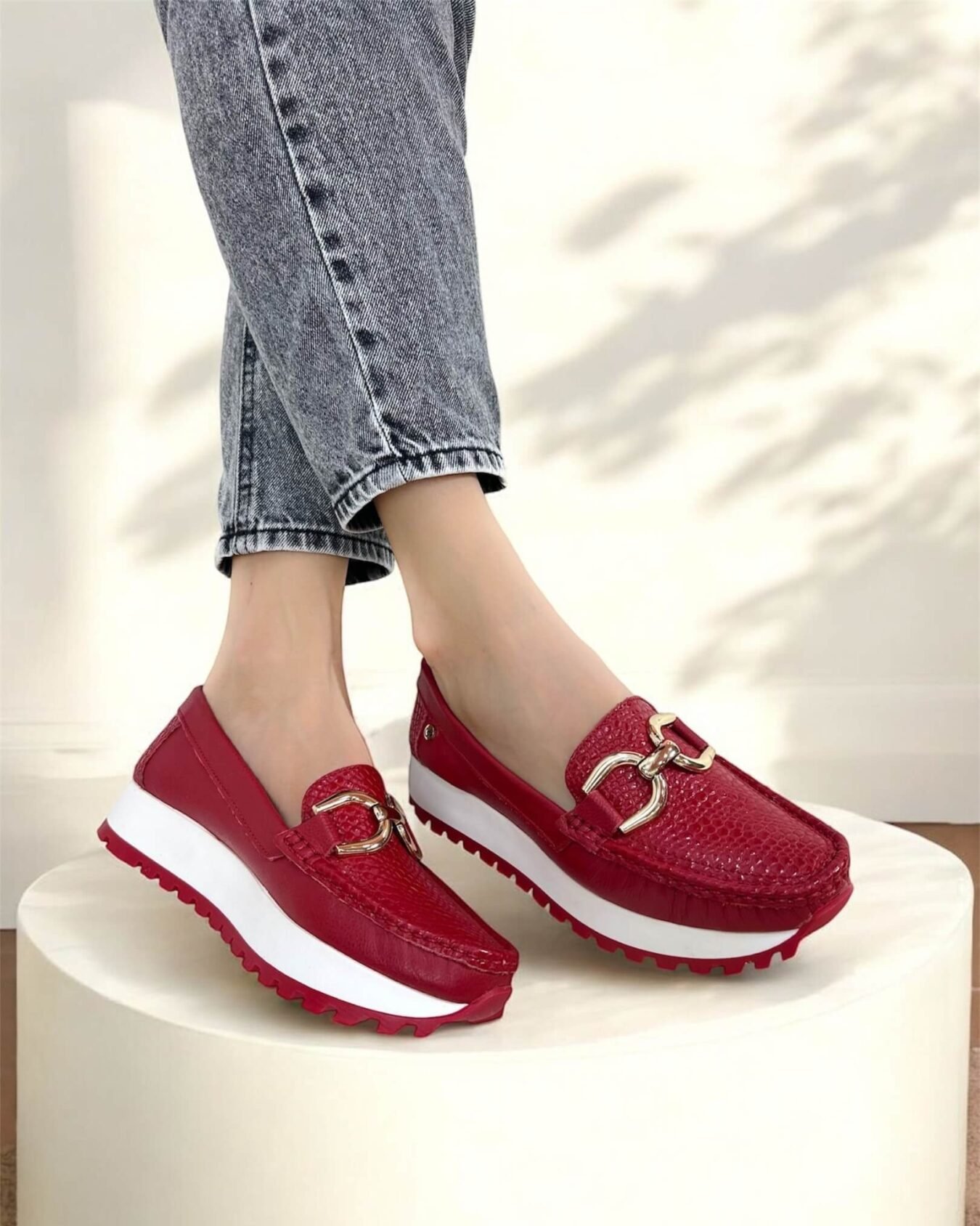 Mocasin Camila Rojo
