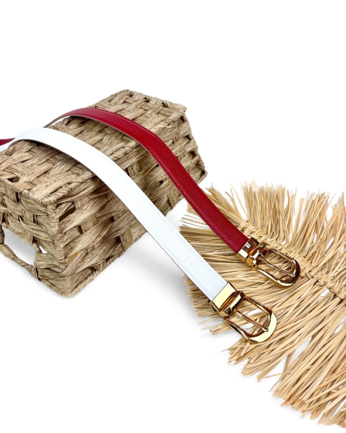 CORREA DAMA DOBLE FAZ BLANCO -ROJO