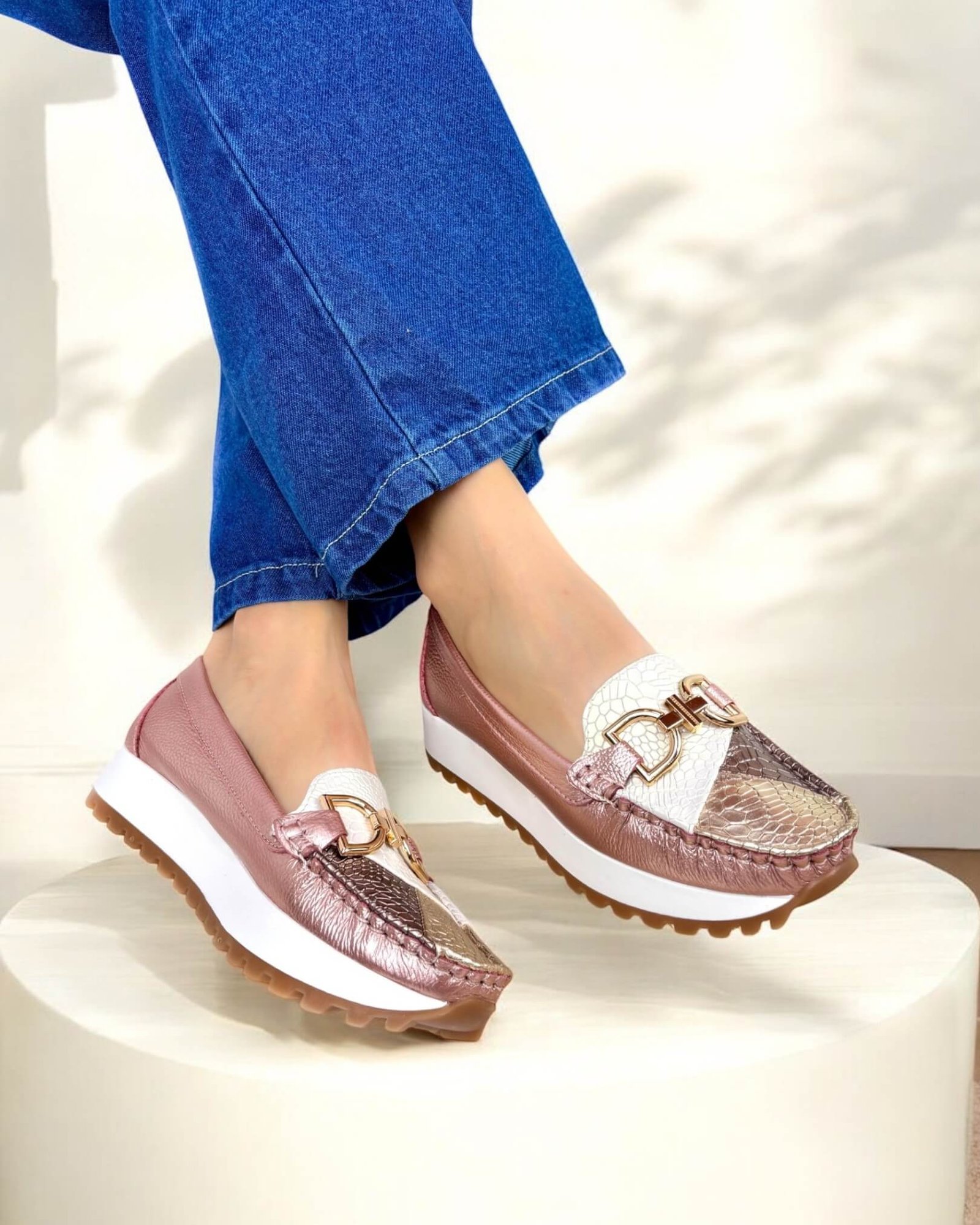 Mocasin London Oro Rosa