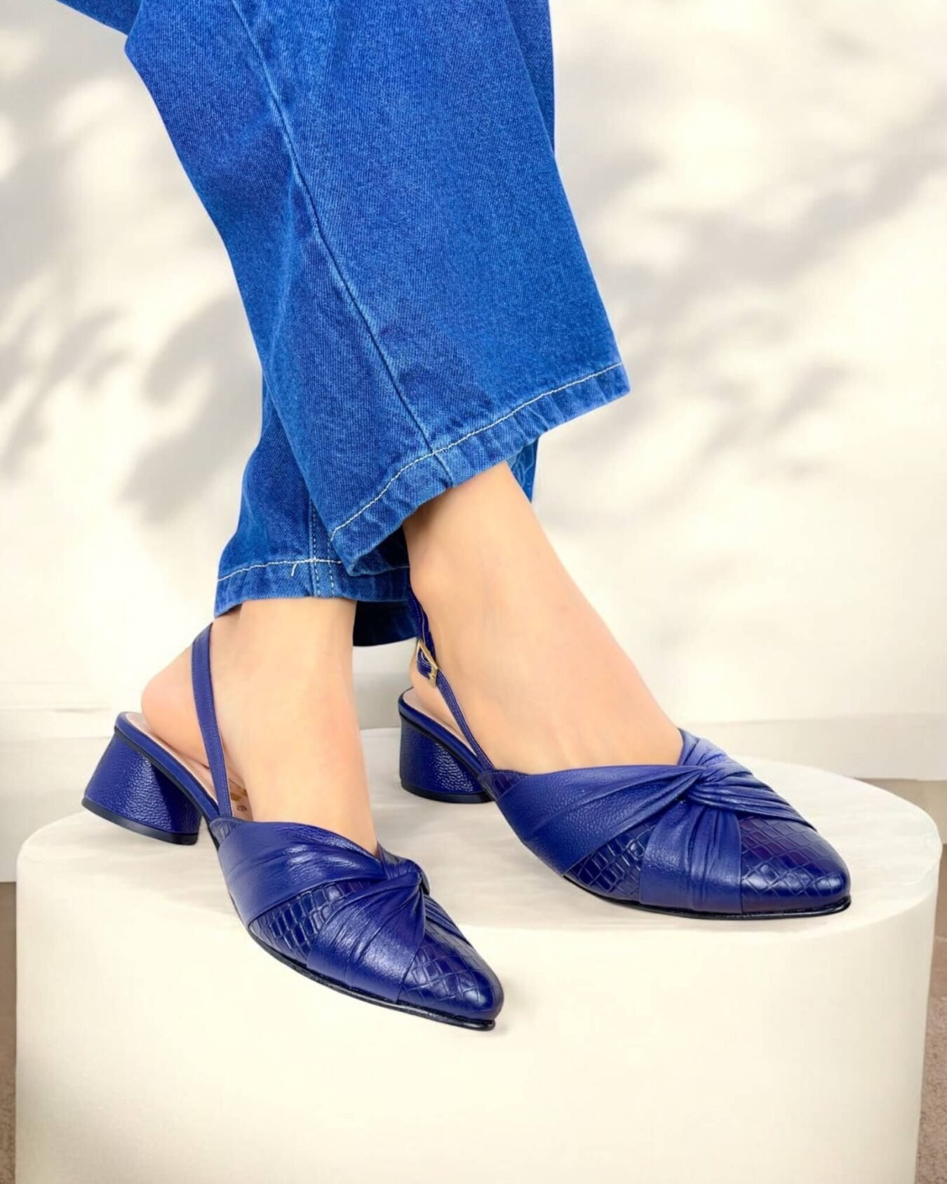 Tacón Maia Azul Croco