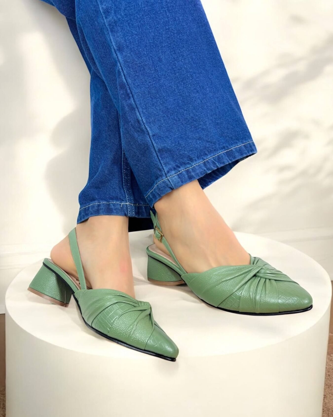 Tacón Maia Verde Croco