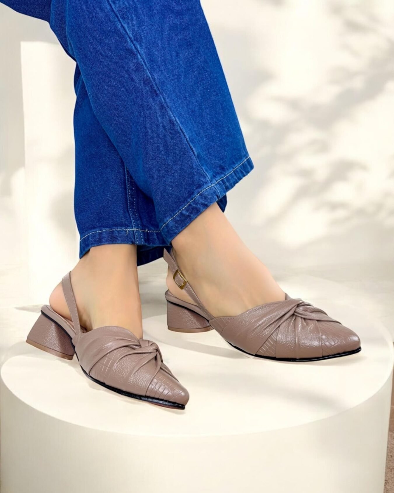 Tacón Maia Taupe Croco