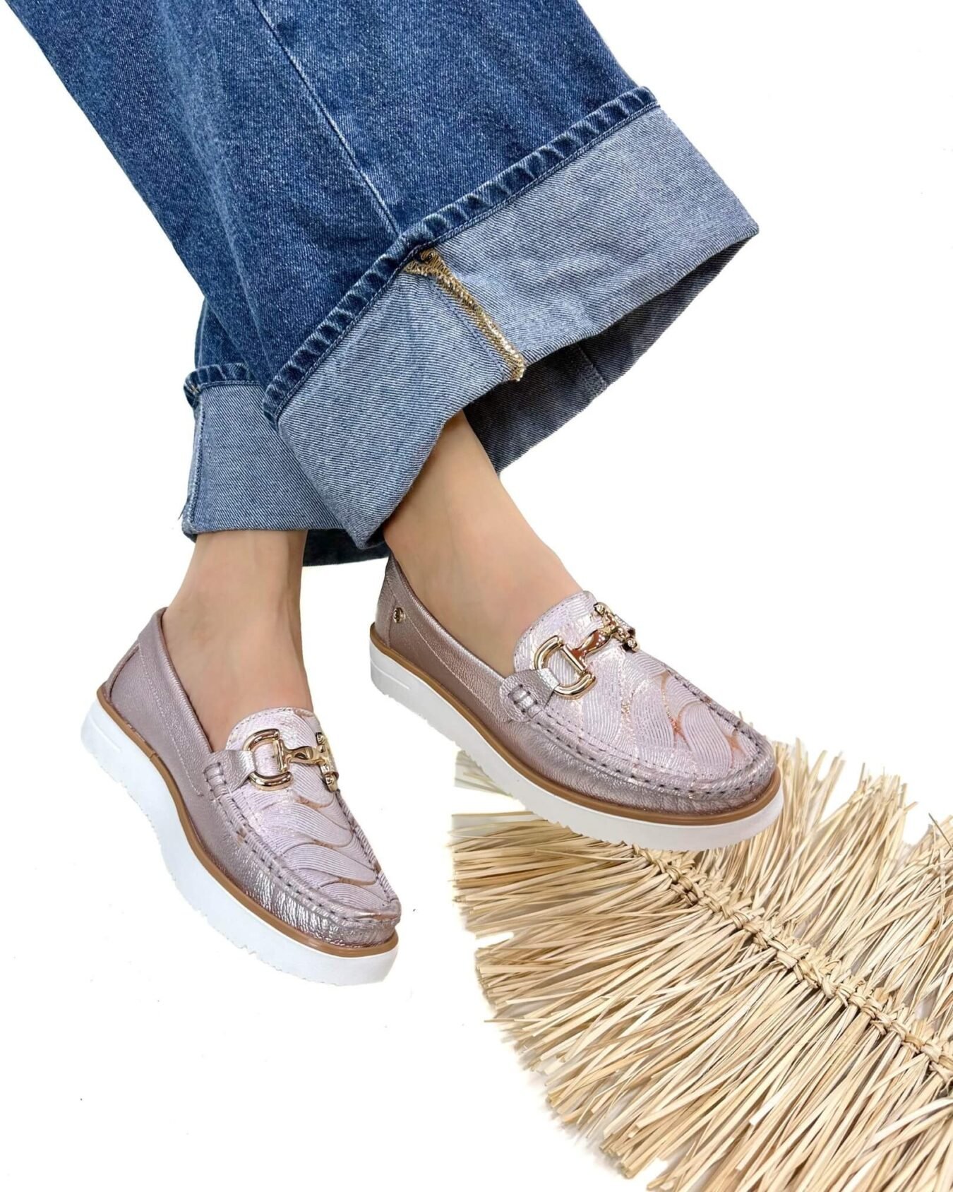 Mocasin Danna Oro Rosa