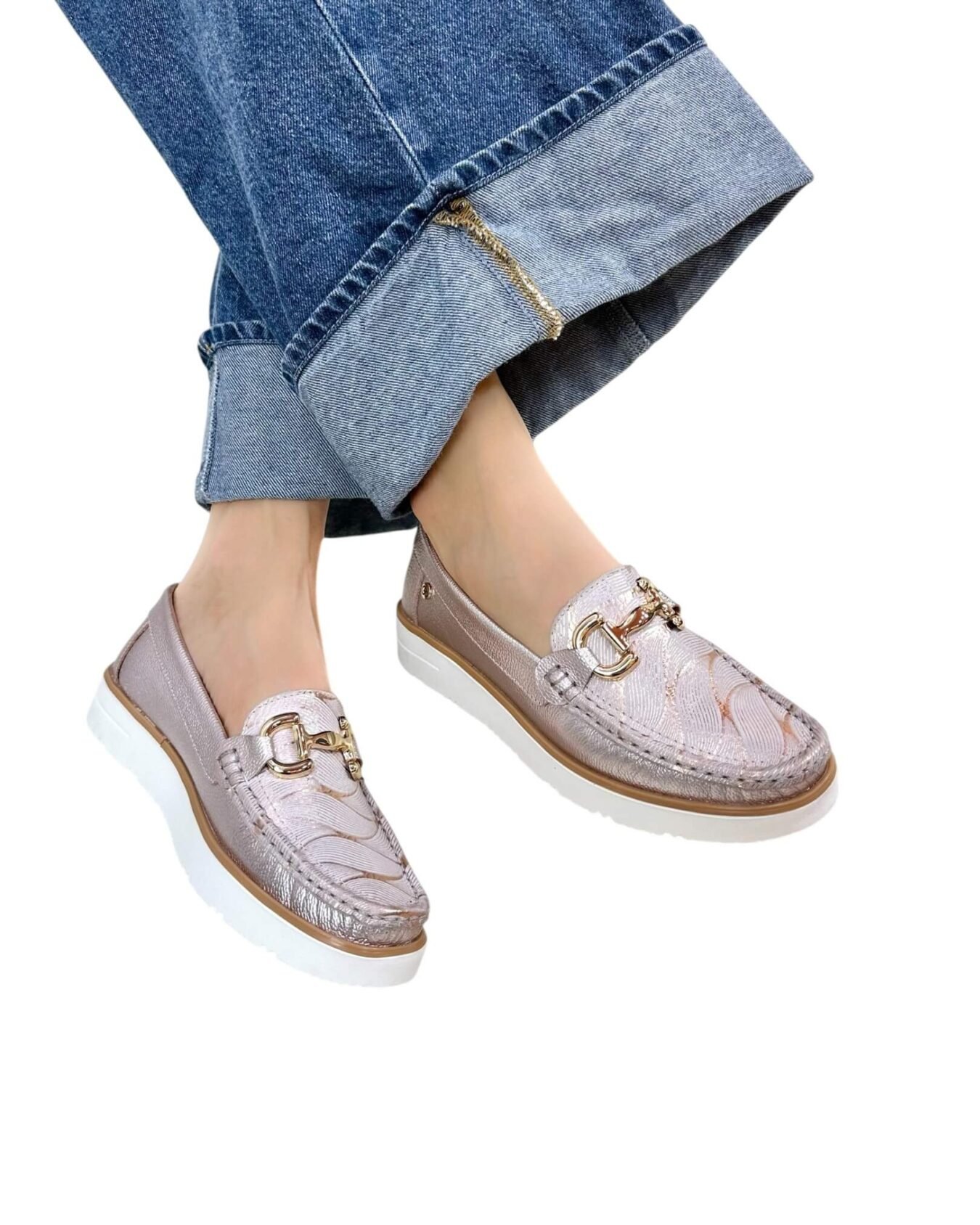 Mocasin Danna Oro Rosa