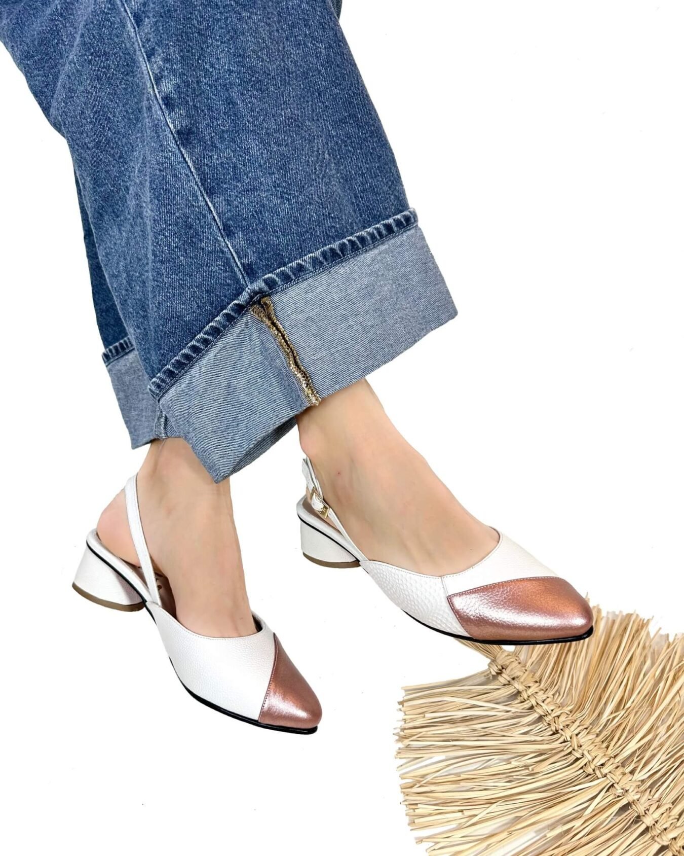 Tacón Canela Talco Oro Rosa