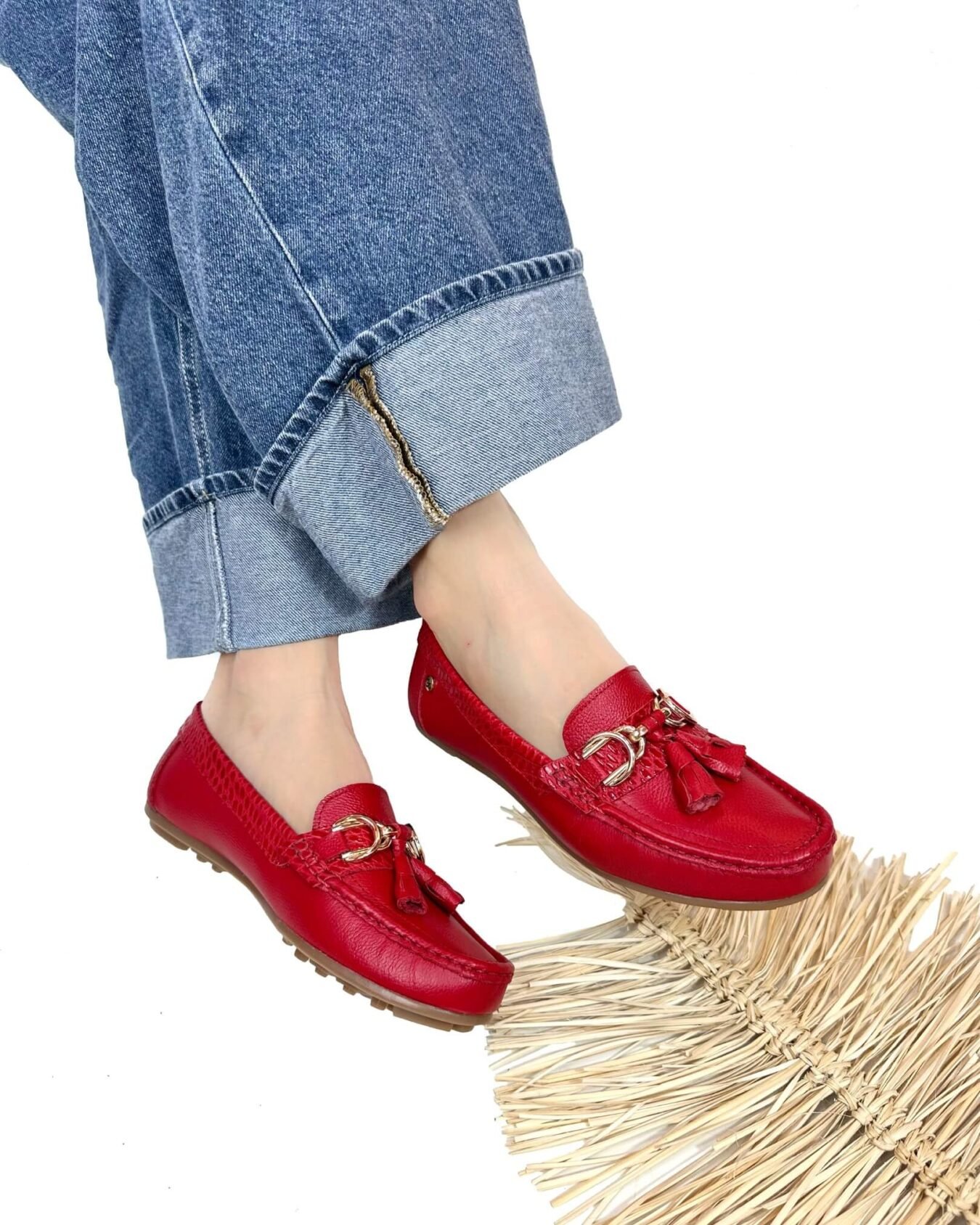 Mocasin Lolita Perla Rojo