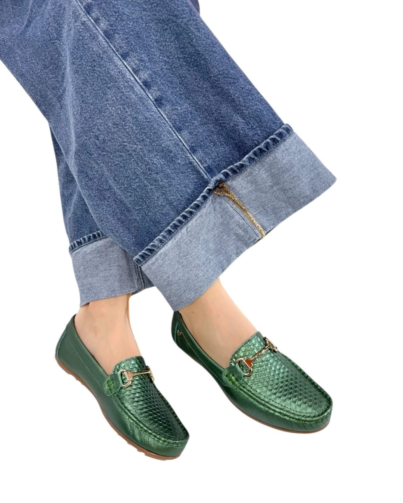 Mocasin Lolita Diamante Verde