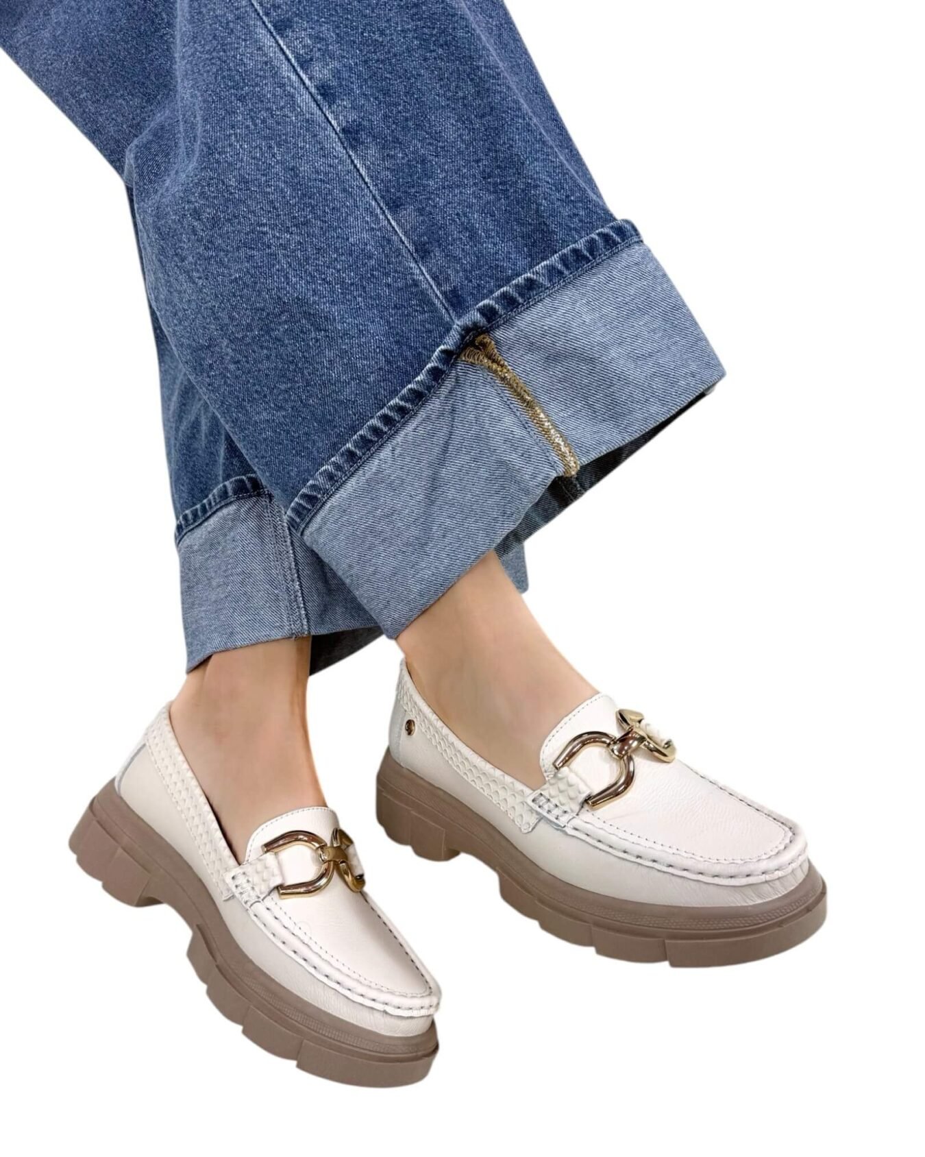 Mocasin Retro Ema Beige