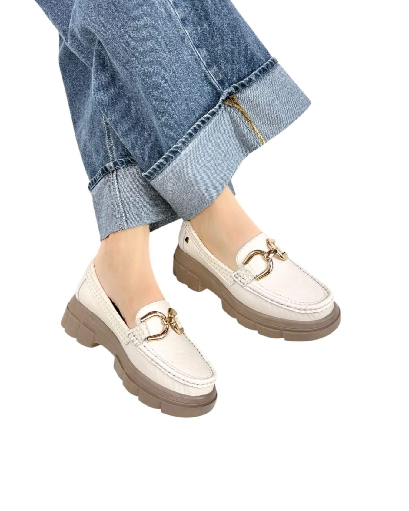 Mocasin Retro Ema Beige