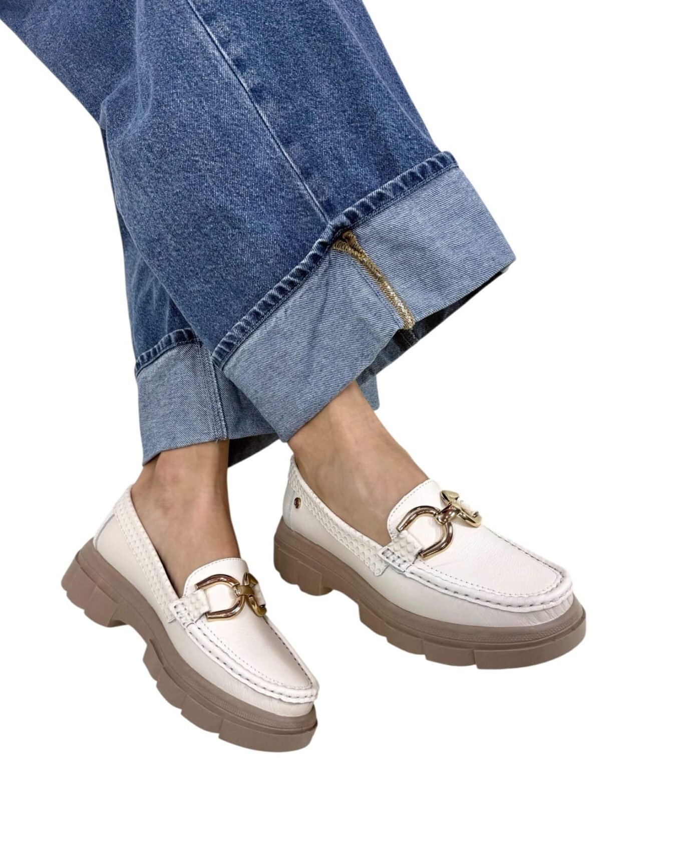 Mocasin Retro Ema Beige