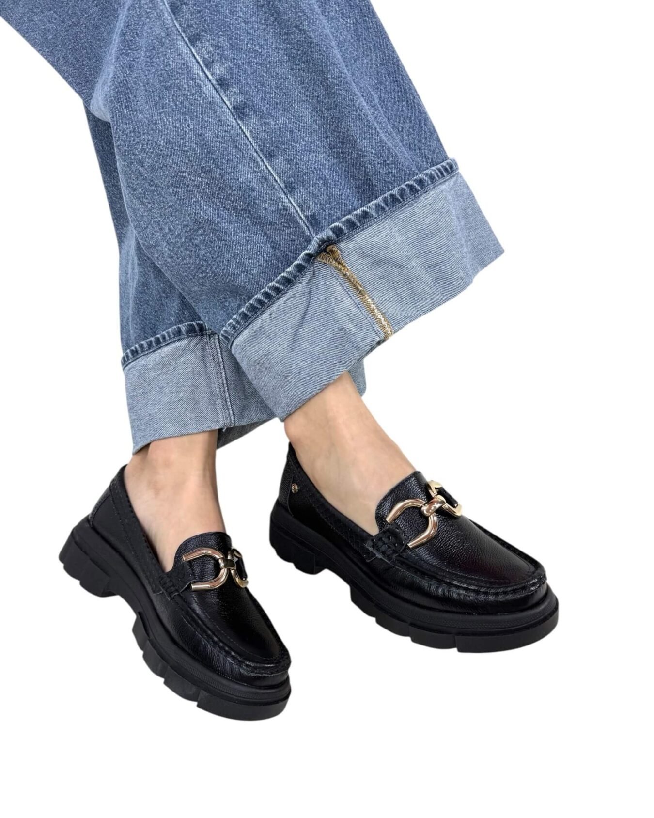 Mocasin Retro Ema Negro