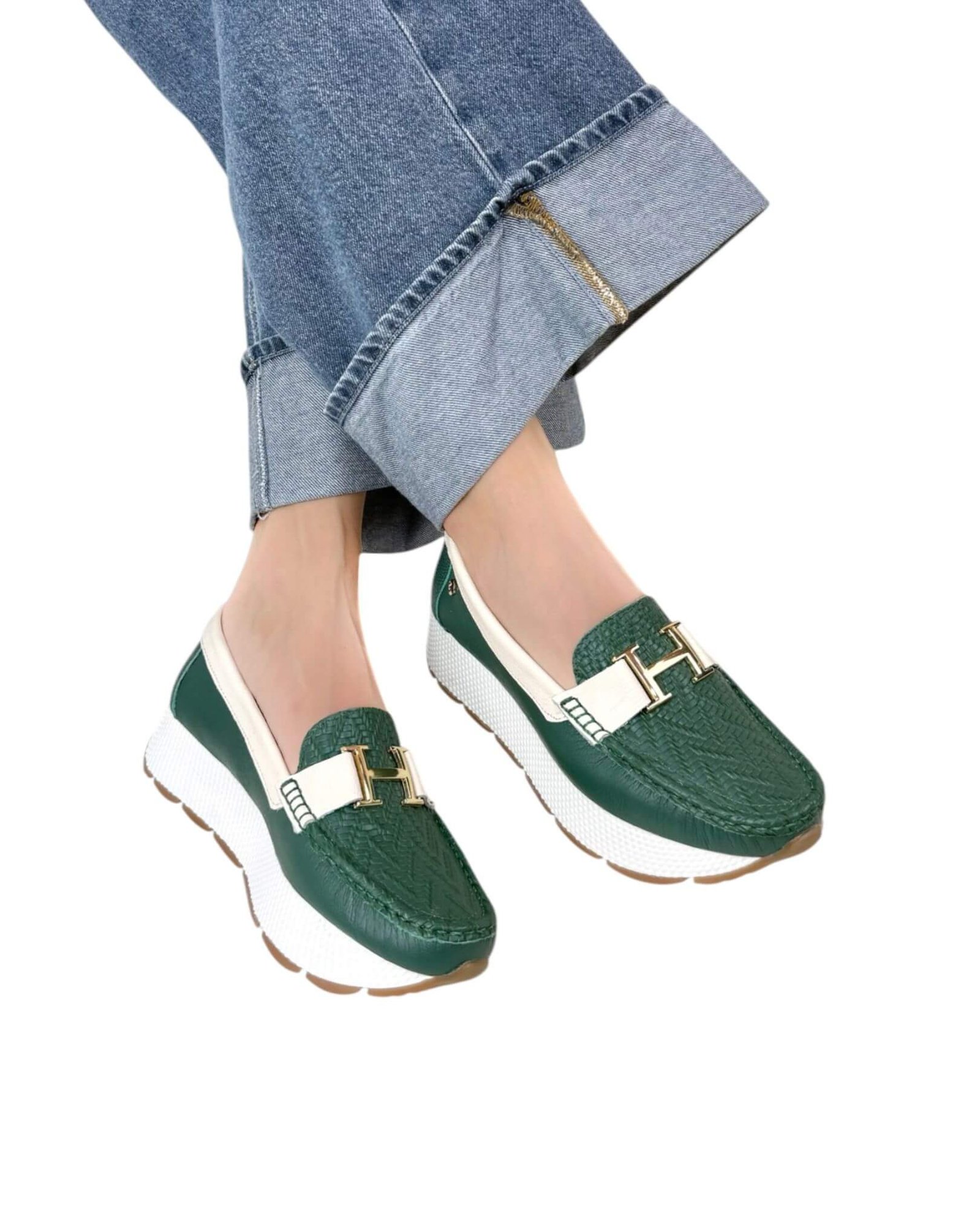 Mocasin Verona Verde x Beige